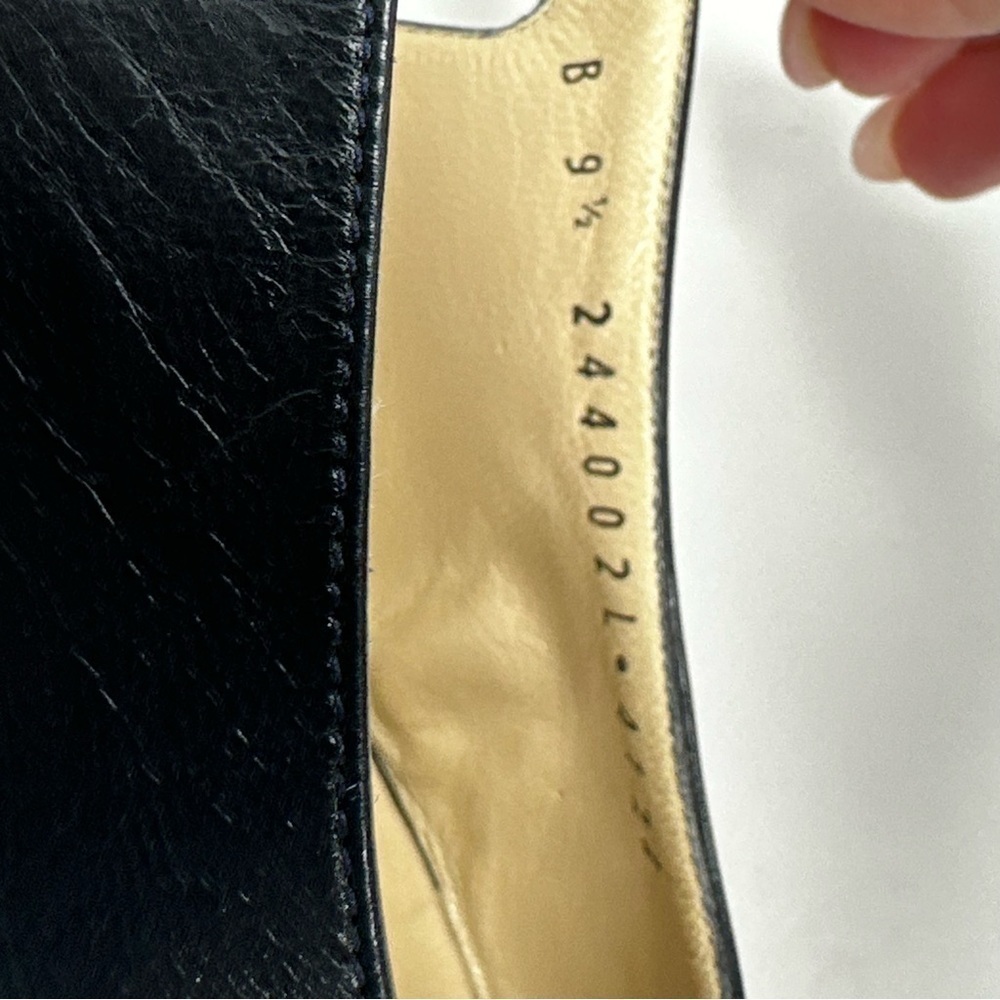 Vintage Bruno Magli for Saks Navy Leather Slingback Heels size 9 1/2 B - Picture 7 of 8